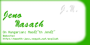 jeno masath business card